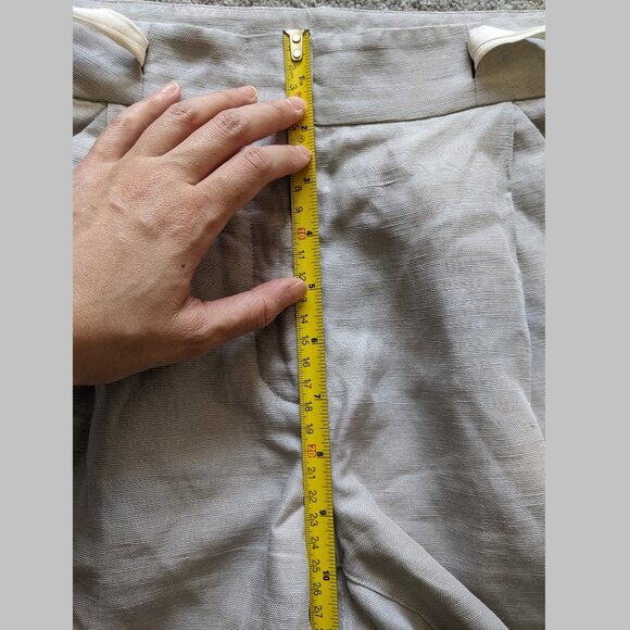 Aritzia Wilfred Allant Cropped Linen Blend Trousers with silk tie, Ashen, Size 2 - Picture 4 of 9